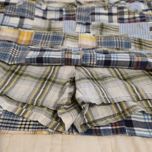 VTG Y2K Faded Glory Patchwork Plaid Mini Skirt Skort Madras Preppy Cotton SZ 10 - Picture 4 of 13